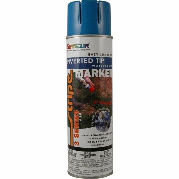 Seymour Midwest 20 oz Inverted Tip Air Tech Marking Paint, Precaution Blue SM20-353